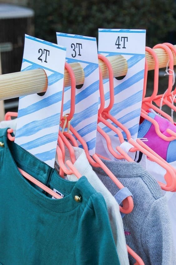 clothes displayed in a moving sale