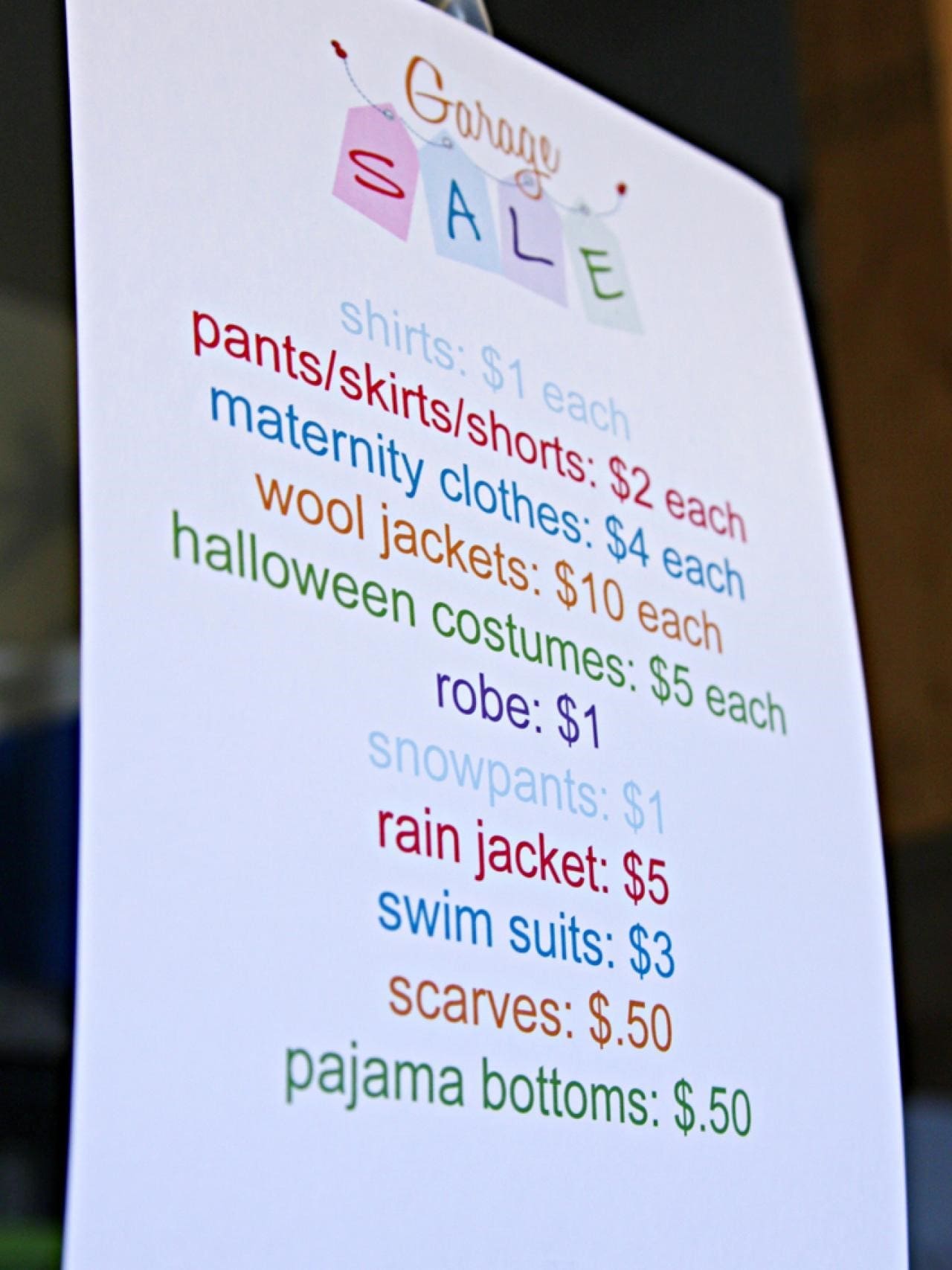 garage sale flyer