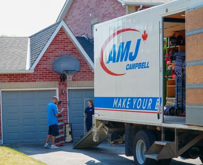 AMJ Franchise Moving Truck unloading